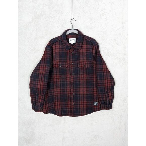 The Stronghold Los Angeles Shacket Jacket Men Sz Large Plaid Heavyweight Pockets - Picture 2 of 7